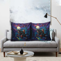 Stained Glass Krampus Pillow Cover Gothic Christmas Myth - Wonder Print Shop