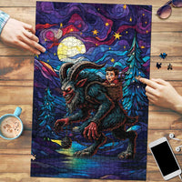Stained Glass Krampus Puzzle Gothic Christmas Myth - Wonder Print Shop