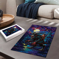 Stained Glass Krampus Puzzle Gothic Christmas Myth - Wonder Print Shop