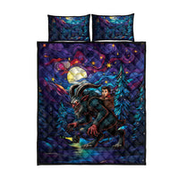 Stained Glass Krampus Quilt Bed Set Gothic Christmas Myth - Wonder Print Shop