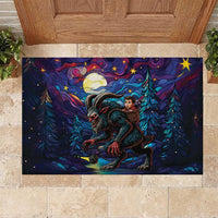 Stained Glass Krampus Rubber Doormat Gothic Christmas Myth - Wonder Print Shop