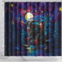 Stained Glass Krampus Shower Curtain Gothic Christmas Myth - Wonder Print Shop