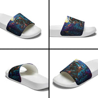 Stained Glass Krampus Slide Sandals Gothic Christmas Myth - Wonder Print Shop