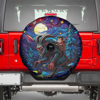 Stained Glass Krampus Spare Tire Cover Gothic Christmas Myth - Wonder Print Shop
