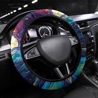 Stained Glass Krampus Steering Wheel Cover Gothic Christmas Myth - Wonder Print Shop