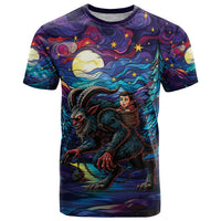 Stained Glass Krampus T Shirt Gothic Christmas Myth - Wonder Print Shop