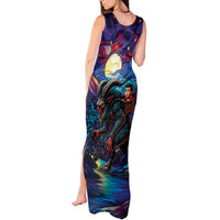 Stained Glass Krampus Tank Maxi Dress Gothic Christmas Myth - Wonder Print Shop