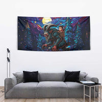 Stained Glass Krampus Tapestry Gothic Christmas Myth - Wonder Print Shop