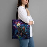 Stained Glass Krampus Tote Bag Gothic Christmas Myth - Wonder Print Shop