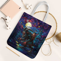 Stained Glass Krampus Tote Bag Gothic Christmas Myth - Wonder Print Shop