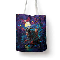 Stained Glass Krampus Tote Bag Gothic Christmas Myth - Wonder Print Shop