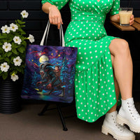 Stained Glass Krampus Tote Bag Gothic Christmas Myth - Wonder Print Shop