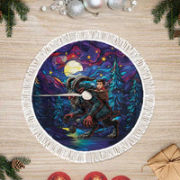 Stained Glass Krampus Tree Skirt Gothic Christmas Myth - Wonder Print Shop