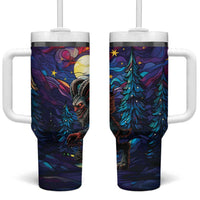 Stained Glass Krampus Tumbler With Handle Gothic Christmas Myth - Wonder Print Shop