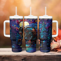 Stained Glass Krampus Tumbler With Handle Gothic Christmas Myth - Wonder Print Shop
