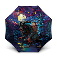 Stained Glass Krampus Umbrella Gothic Christmas Myth - Wonder Print Shop