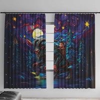 Stained Glass Krampus Window Curtain Gothic Christmas Myth - Wonder Print Shop