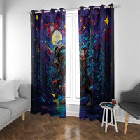 Stained Glass Krampus Window Curtain Gothic Christmas Myth - Wonder Print Shop