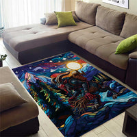 Stained Glass Krampus Area Rug Folklore Horror Art - Wonder Print Shop