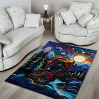 Stained Glass Krampus Area Rug Folklore Horror Art - Wonder Print Shop