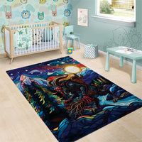 Stained Glass Krampus Area Rug Folklore Horror Art - Wonder Print Shop