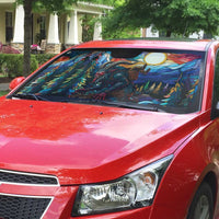 Stained Glass Krampus Auto Sun Shade Folklore Horror Art - Wonder Print Shop