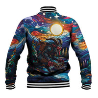 Stained Glass Krampus Baseball Jacket Folklore Horror Art - Wonder Print Shop