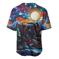 Stained Glass Krampus Baseball Jersey Folklore Horror Art - Wonder Print Shop