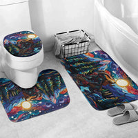 Stained Glass Krampus Bathroom Set Folklore Horror Art - Wonder Print Shop