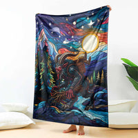 Stained Glass Krampus Blanket Folklore Horror Art - Wonder Print Shop