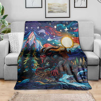 Stained Glass Krampus Blanket Folklore Horror Art - Wonder Print Shop