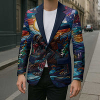 Stained Glass Krampus Blazer Folklore Horror Art - Wonder Print Shop