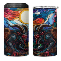 Stained Glass Krampus 4 in 1 Can Cooler Tumbler Folklore Horror Art - Wonder Print Shop