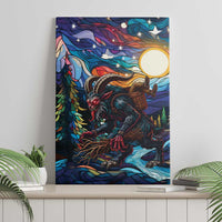 Stained Glass Krampus Canvas Wall Art Folklore Horror Art - Wonder Print Shop