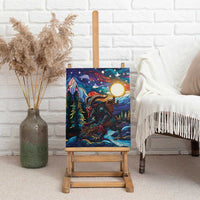 Stained Glass Krampus Canvas Wall Art Folklore Horror Art - Wonder Print Shop