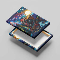 Stained Glass Krampus Canvas Wall Art Folklore Horror Art - Wonder Print Shop