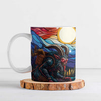 Stained Glass Krampus Ceramic Mug Folklore Horror Art - Wonder Print Shop