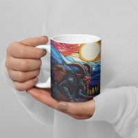 Stained Glass Krampus Ceramic Mug Folklore Horror Art - Wonder Print Shop