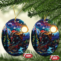 Stained Glass Krampus Ceramic Ornament Folklore Horror Art - Wonder Print Shop