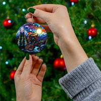 Stained Glass Krampus Ceramic Ornament Folklore Horror Art - Wonder Print Shop