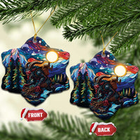 Stained Glass Krampus Ceramic Ornament Folklore Horror Art - Wonder Print Shop