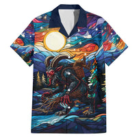 Stained Glass Krampus Family Matching Mermaid Dress and Hawaiian Shirt Folklore Horror Art - Wonder Print Shop