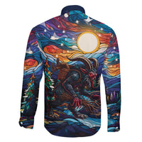 Stained Glass Krampus Family Matching Short Sleeve Bodycon Dress and Hawaiian Shirt Folklore Horror Art - Wonder Print Shop