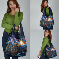 Stained Glass Krampus Grocery Bag Folklore Horror Art - Wonder Print Shop