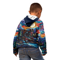Stained Glass Krampus Kid Hoodie Folklore Horror Art - Wonder Print Shop