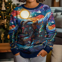 Stained Glass Krampus Kid Ugly Christmas Sweater Folklore Horror Art - Wonder Print Shop