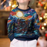 Stained Glass Krampus Kid Ugly Christmas Sweater Folklore Horror Art - Wonder Print Shop