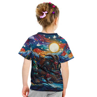 Stained Glass Krampus Kid T Shirt Folklore Horror Art - Wonder Print Shop