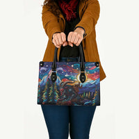 Stained Glass Krampus Leather Bag Folklore Horror Art - Wonder Print Shop