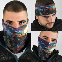 Stained Glass Krampus Neck Gaiter Folklore Horror Art - Wonder Print Shop